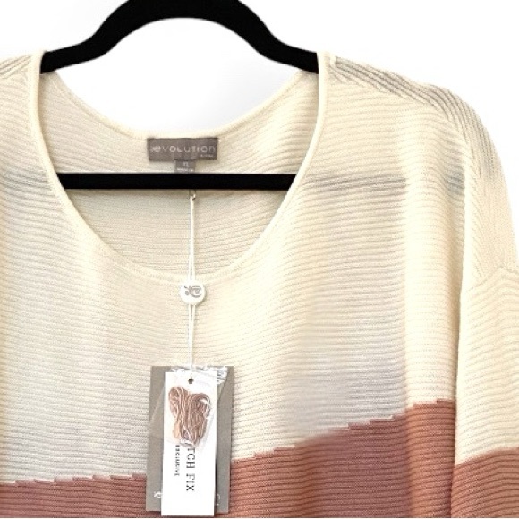 Evolution by Cyrus Color Block Sweater NWT - Picture 5 of 14